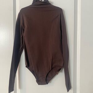 SKIMS Chocolate Brown Long Sleeve Bodysuit